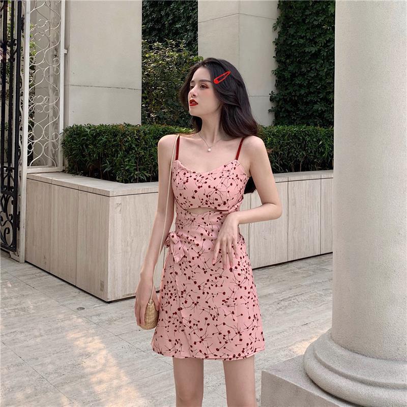 Temperament Woman Fairy Floral Sling Dress