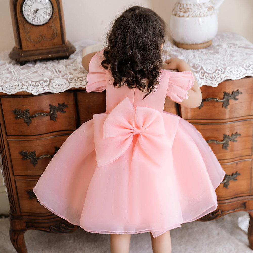 New Children's Flying Sleeve Puffy Princess Dress