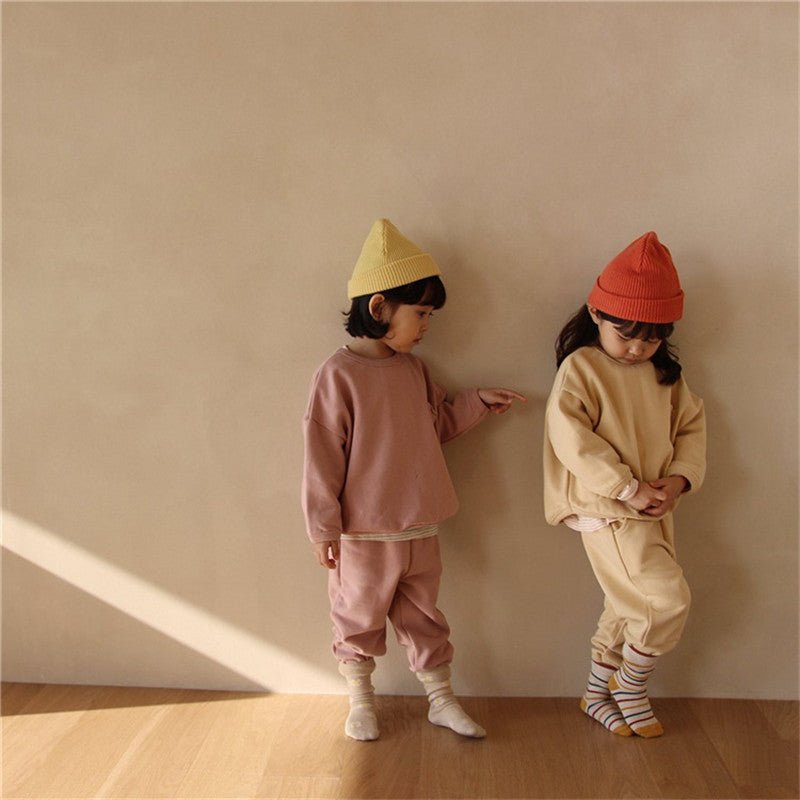 Costume pull en coton et lin de loisirs pour enfants