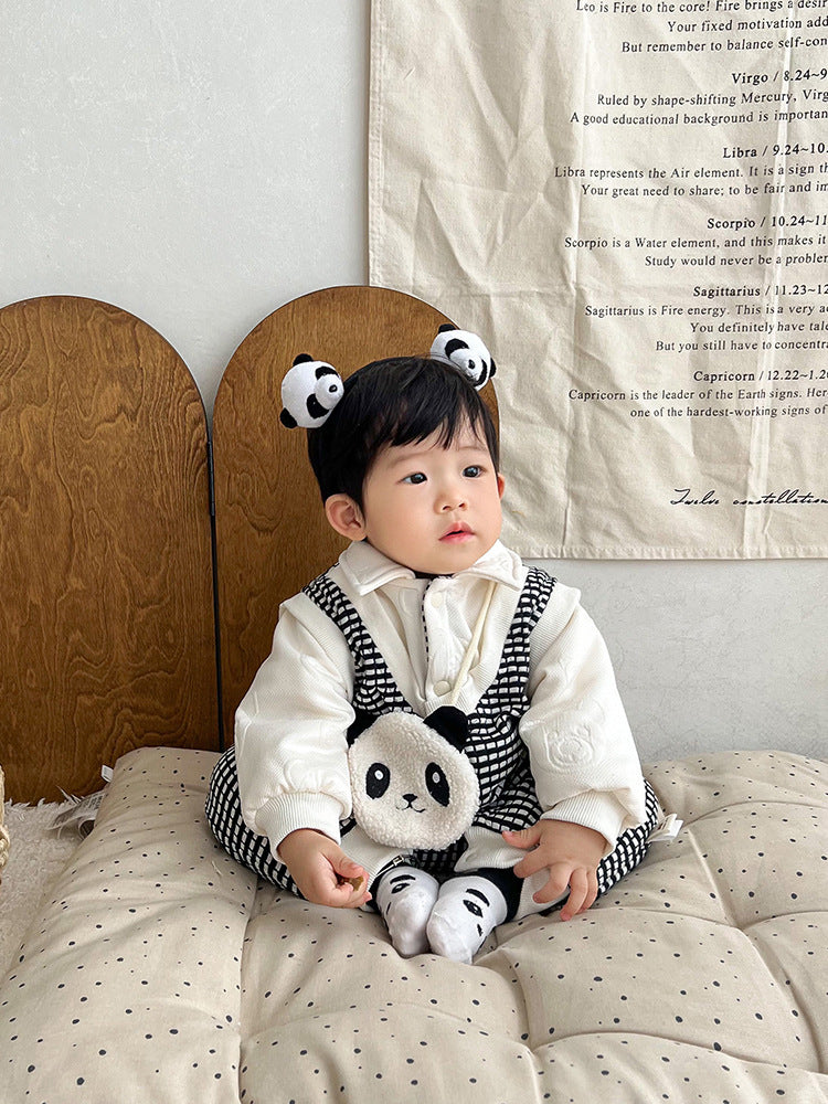 Cartoon Panda Romper Toddler Jumpsuit Quilted Jumpsuit