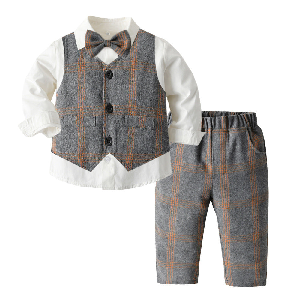 Boys Autumn Clothing Children's Suit Three-piece Set