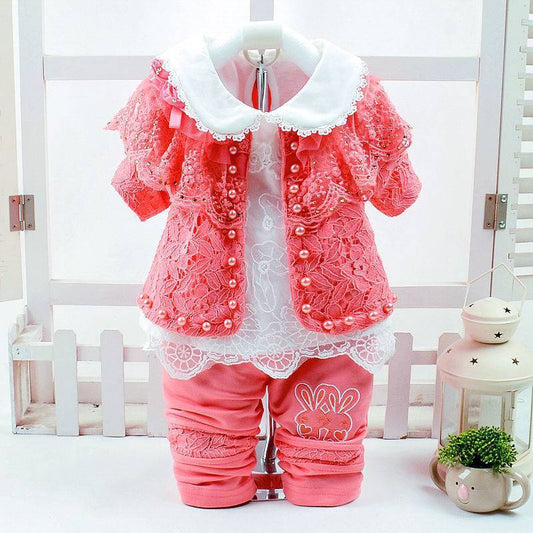 Baby Girl Children's Clothes New Princess Three-piece Long Sleeves