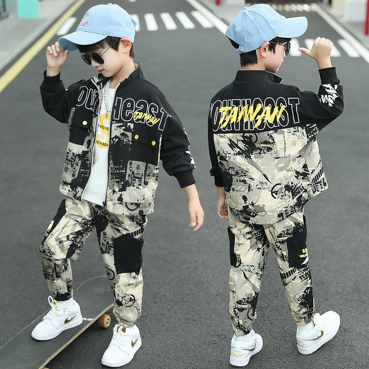 Children Fashion Casual Exercise Sweater Pants Suit