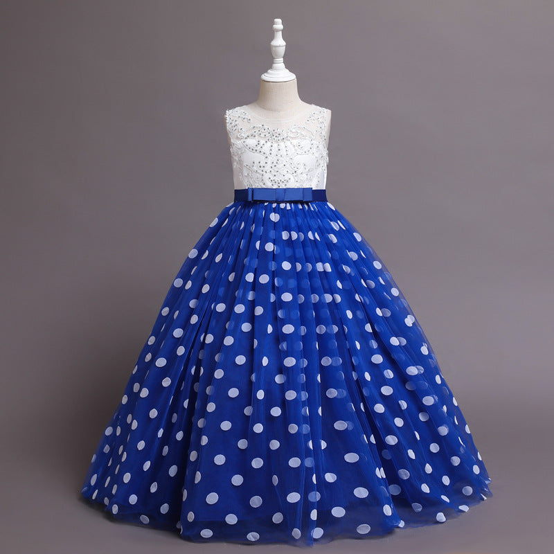 Robe de princesse à pois pour filles, Costumes de Piano pour enfants, défilé