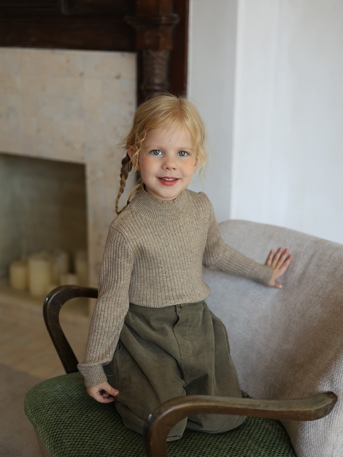 Vêtements pour filles, pull à demi-col roulé pour enfants, mode printemps et automne, tout avec une chemise à Base en tricot tendance