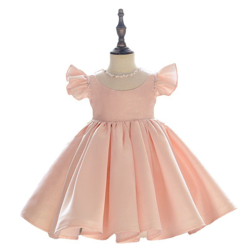 Robe de soirée pour premier anniversaire de bébé fille de fleur, petite robe à fleurs pour enfant