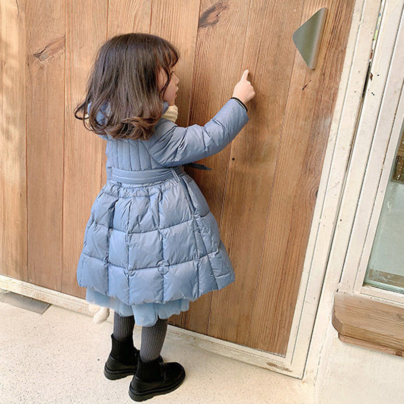 Vêtements d'hiver pour enfants Manteau mi-long pour petite fille