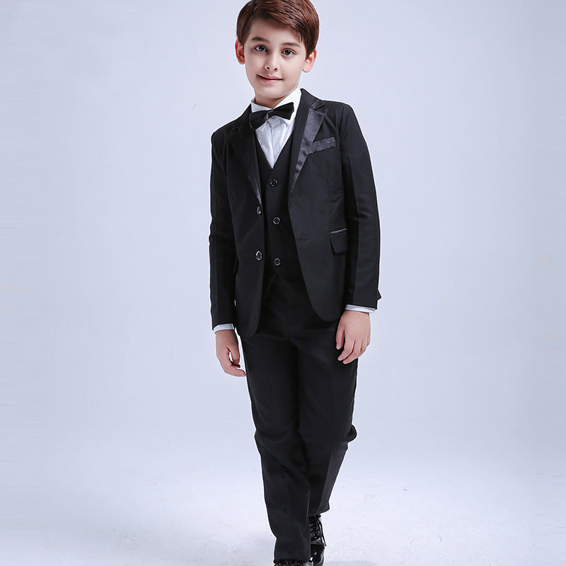 Children'sSuit Boy Dress Flower Girl Show Host Black