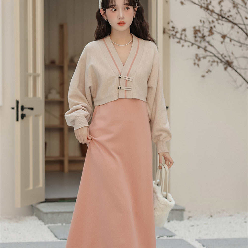 Fashion Sweater Dress Two-piece Suit