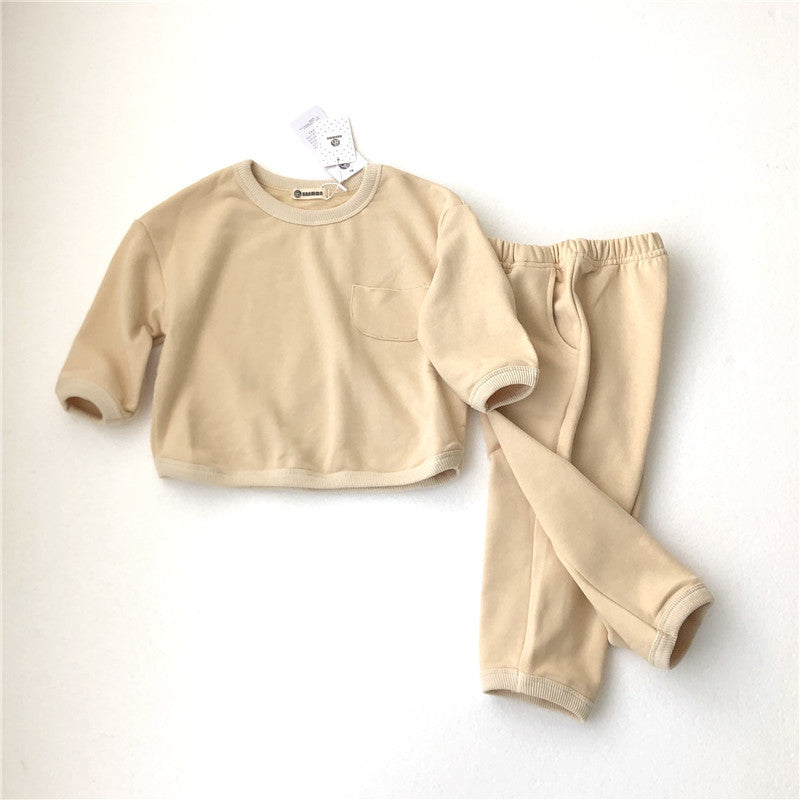 Costume pull en coton et lin de loisirs pour enfants