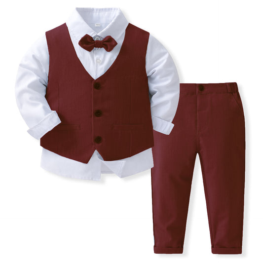 Baby Banquet Party Gentleman Collar Vest Set