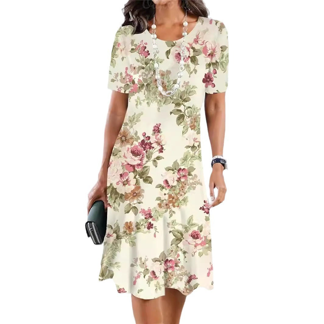 Vestido floral vintage con personalidad de moda para mujer