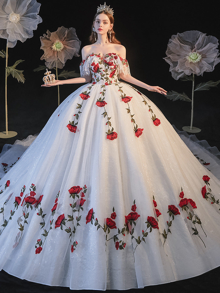 Vestido de novia estilo Mori con sujetador de novia temperamento