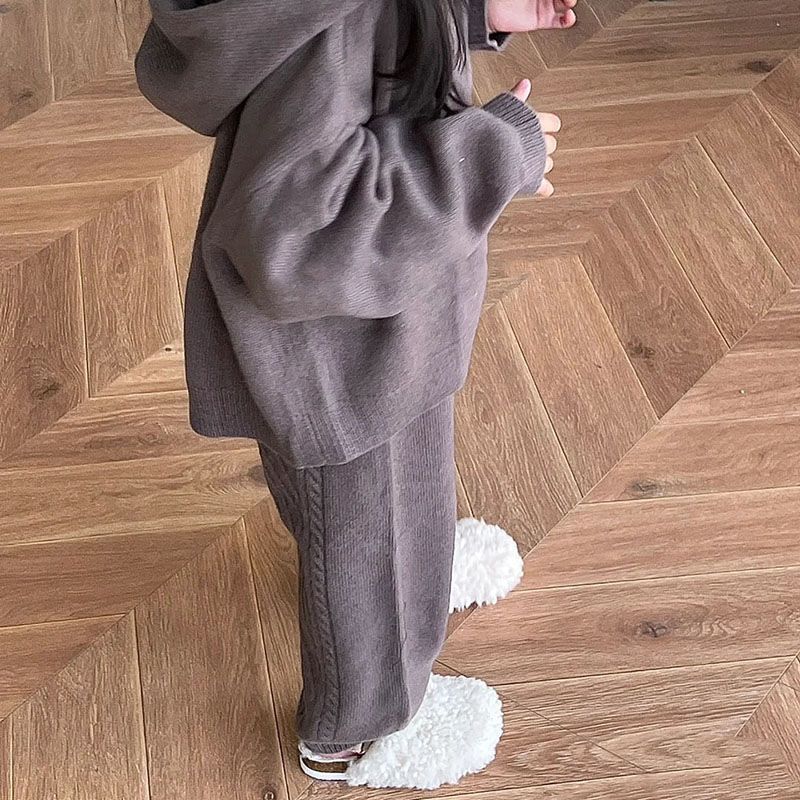 Costume Cardigan et manteau à capuche pour fille, pull et pantalon