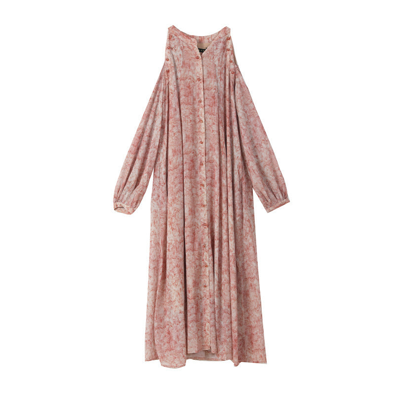 Robe florale pour femmes, douce, manches longues