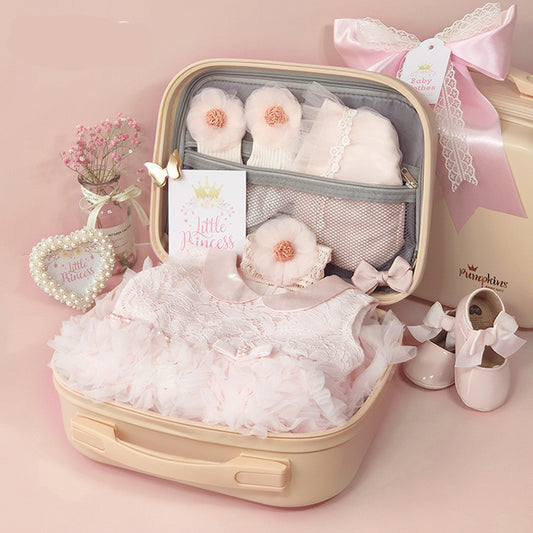 Coffret cadeau haut de gamme pour bébé, petite robe de princesse en dentelle, costume