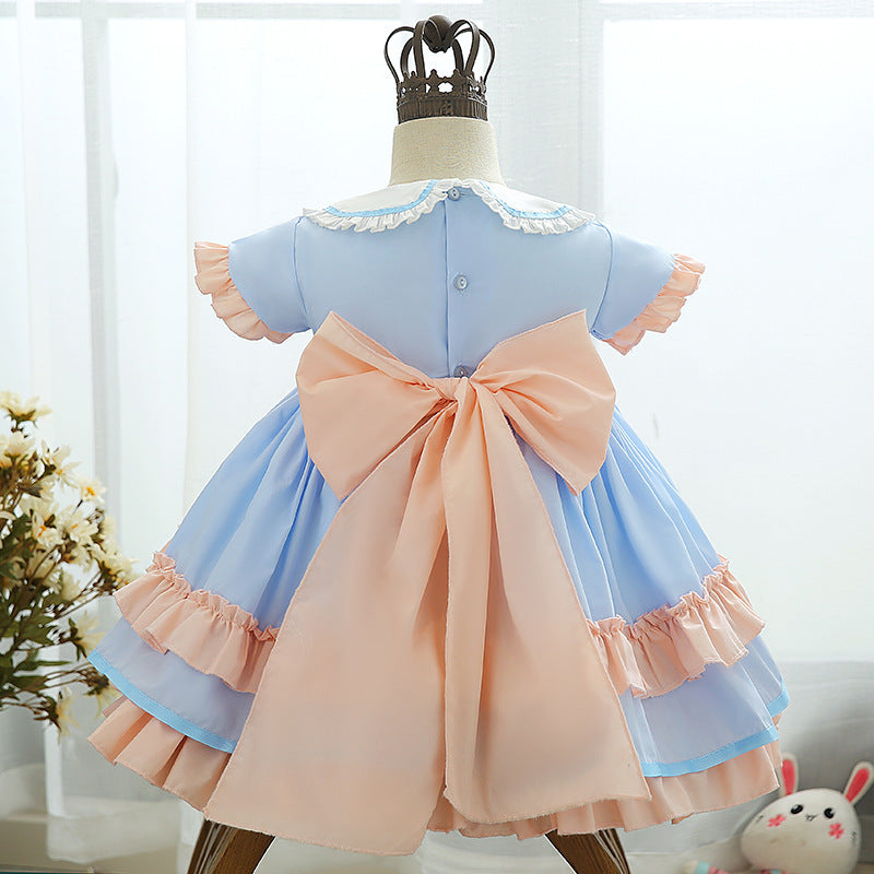 Children's Dress Cute Maid Dress Short-Sleeved Dress Summer Dress Can Usually Wear Girls Foreign-Style Lolita Princess Dress