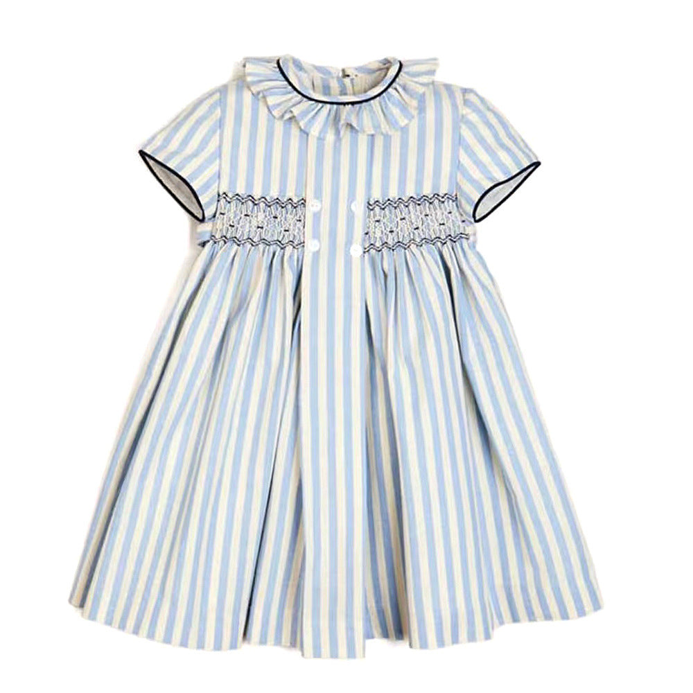 Robe à manches courtes en coton haut de gamme pour fille