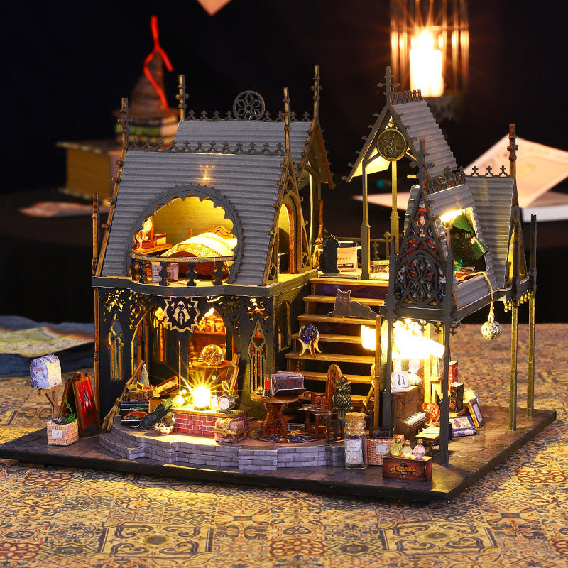 AEKYUNG Magic House Modèle de puzzle 3D assemblé à la main Modèle de maison miniature Ornements