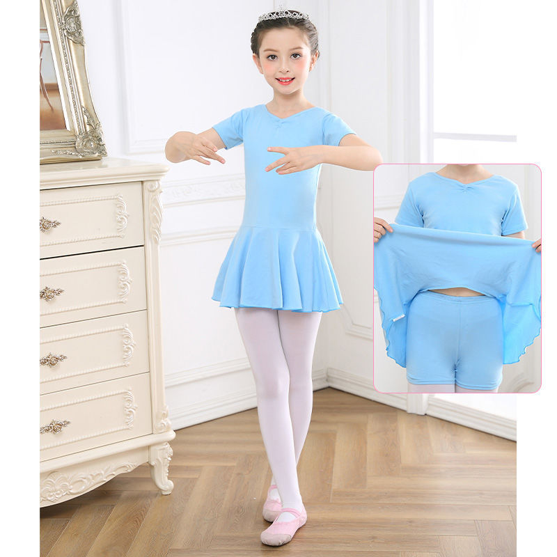 Robe de danse Vêtements d'exercice à manches courtes pour filles