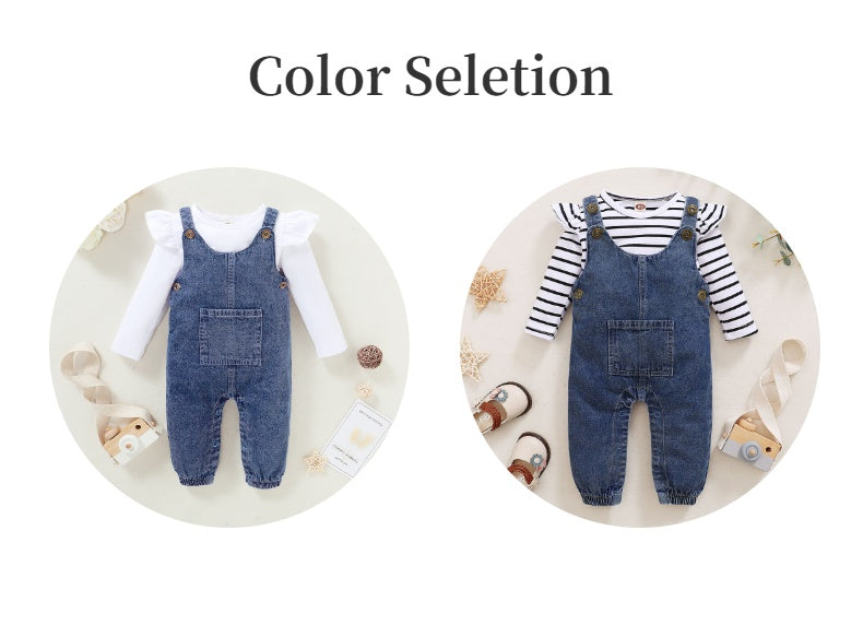 Ensemble de vêtements pour bébé fille, manches longues