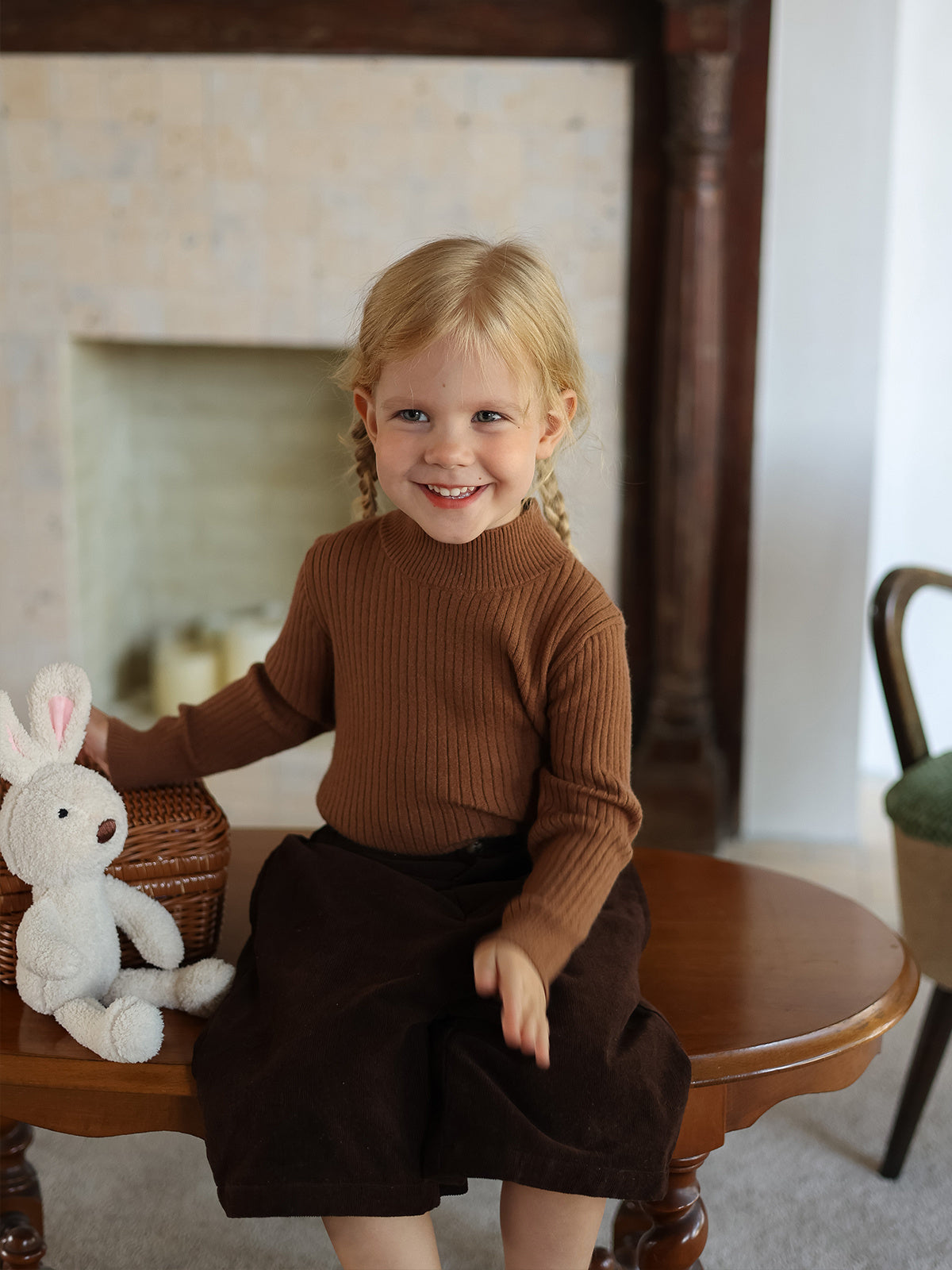 Vêtements pour filles, pull à demi-col roulé pour enfants, mode printemps et automne, tout avec une chemise à Base en tricot tendance