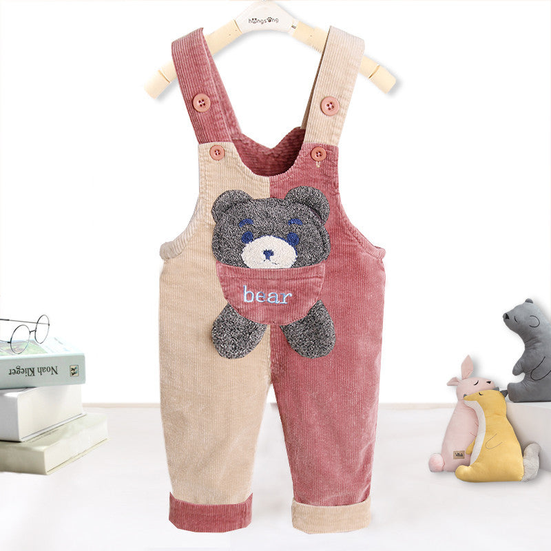 Thicken Plus Velvet Children's Overalls