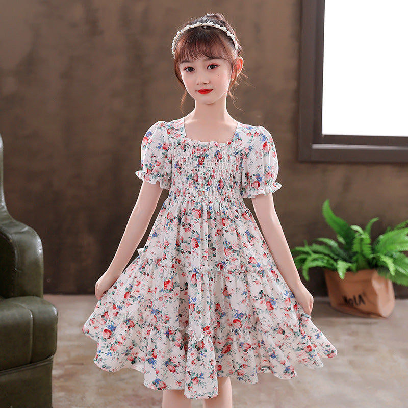 Robe florale en coton pour filles, nouveau style de vente chaude