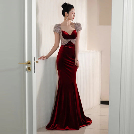 Women's Fashion Temperament Slimming Thin Evening Dress