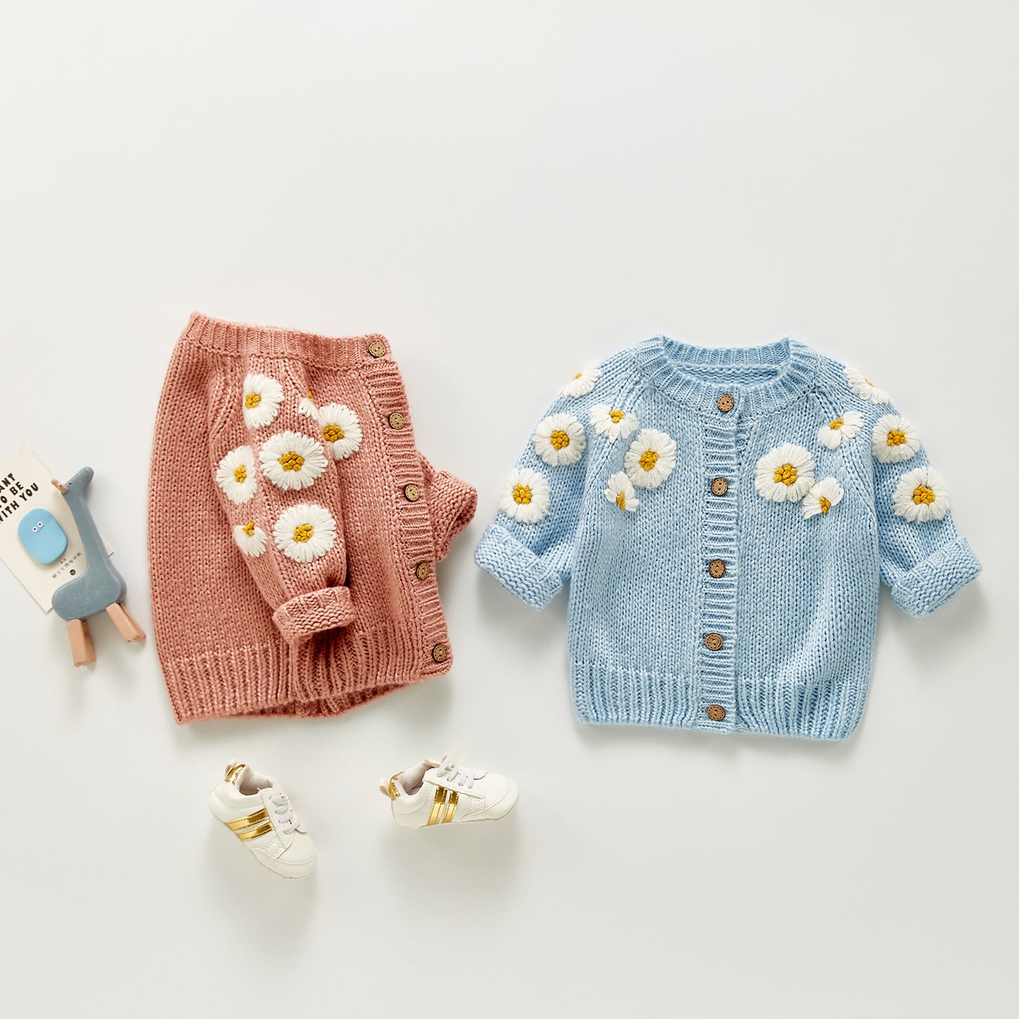 Long Sleeve Infant Cardigan Daisy Flower Top