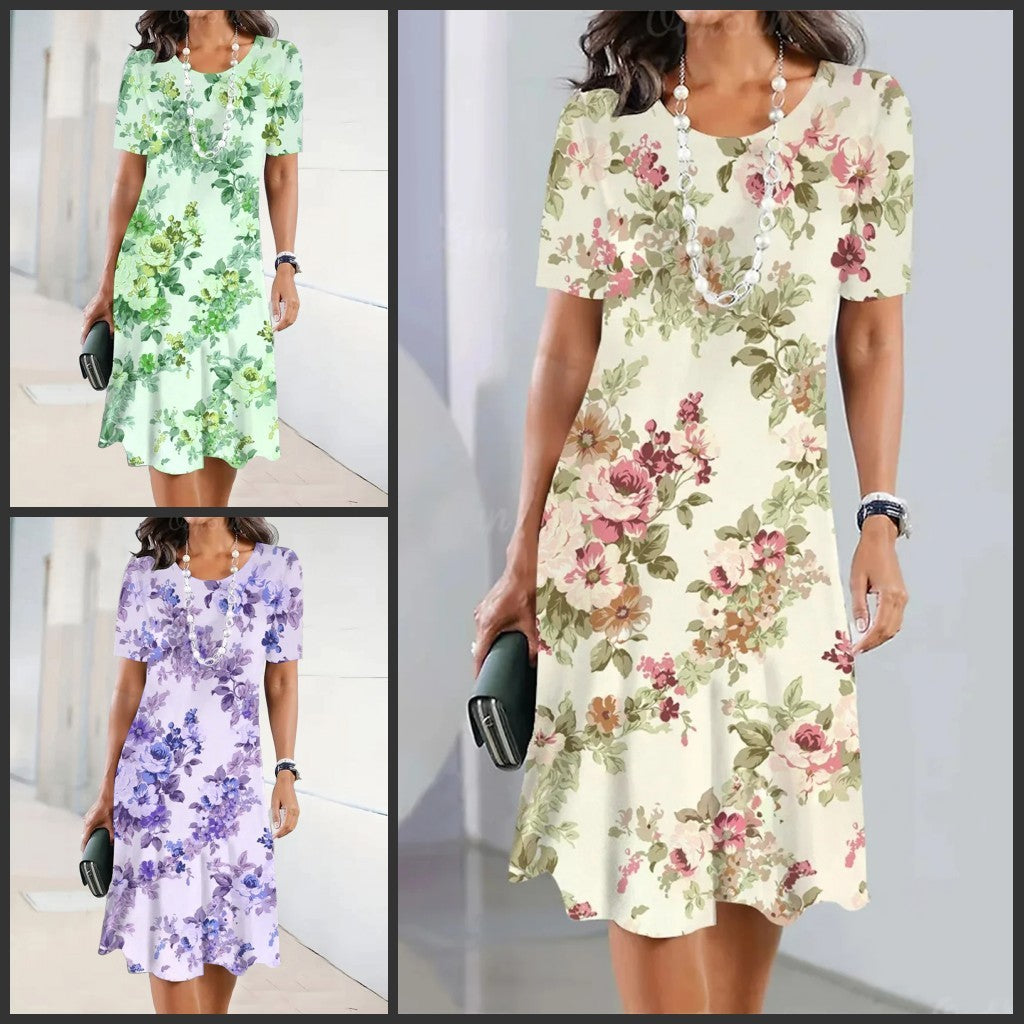 Vestido floral vintage con personalidad de moda para mujer