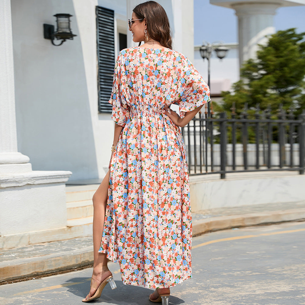 Nouvelle robe à fleurs tendance pour femme