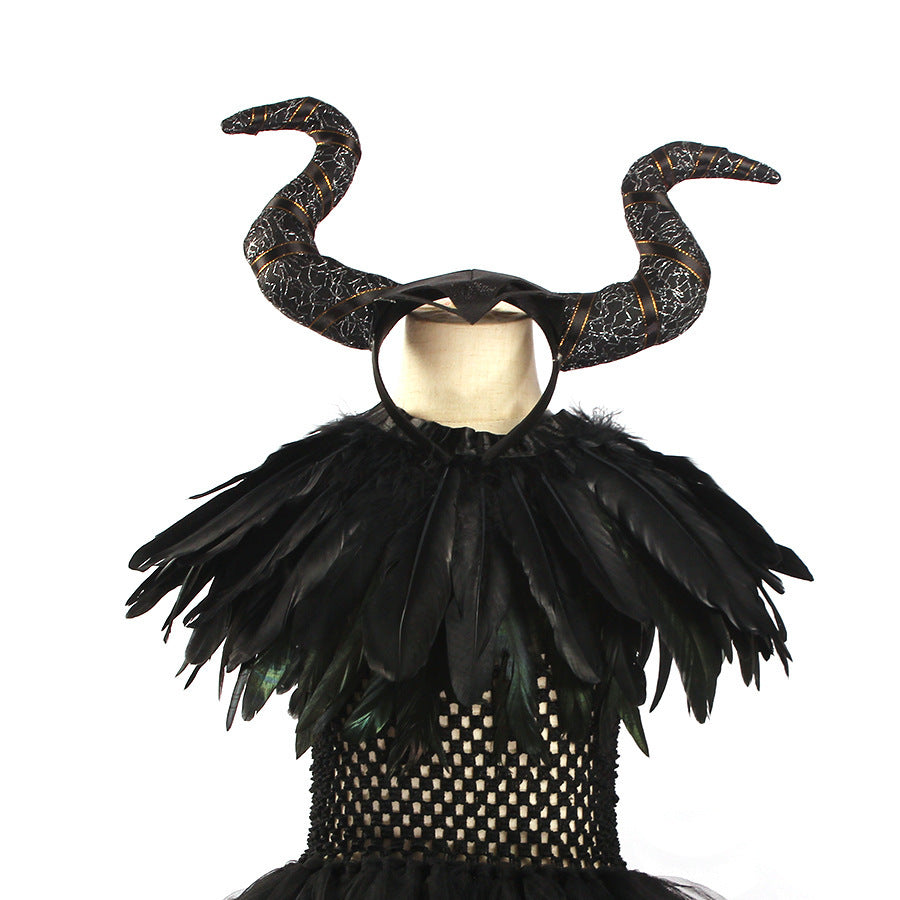 Robe en maille noire pour filles, Costume de Performance à la mode