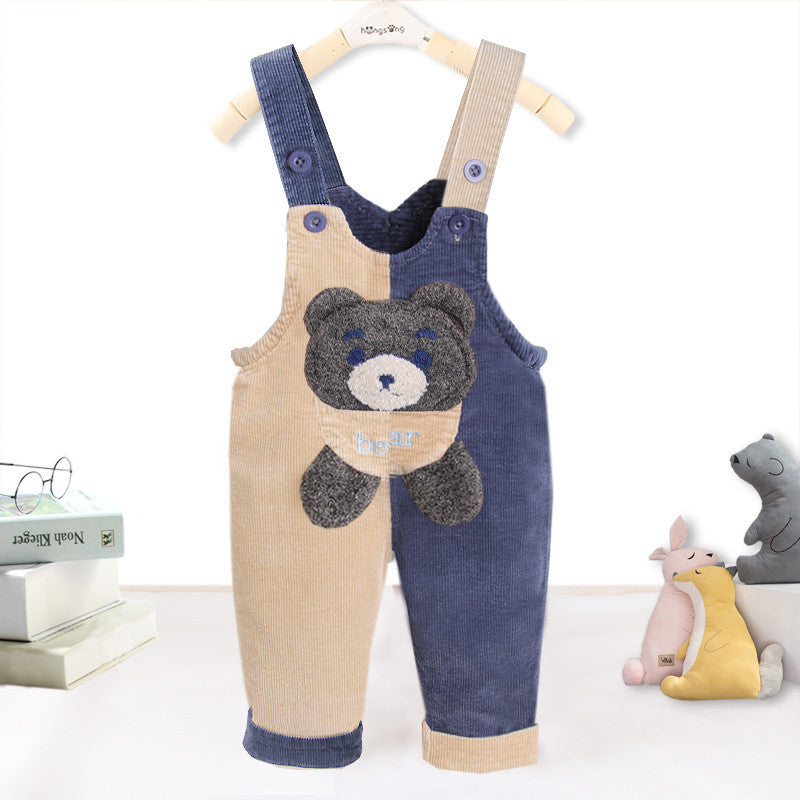 Thicken Plus Velvet Children's Overalls