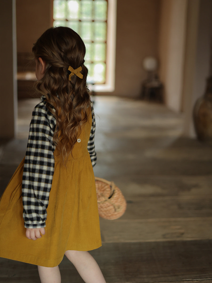 Jupe gilet en velours côtelé rétro pour filles, tempérament de Niche, jupe longue pour enfants d'automne et d'hiver