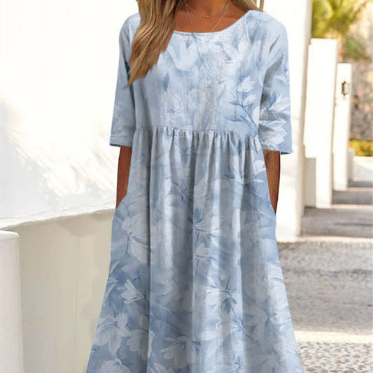 Robe ample à imprimé floral pour dames