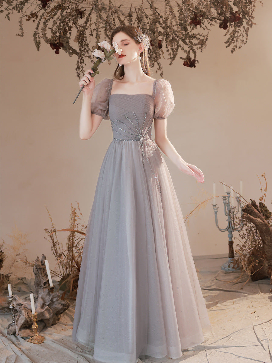 Bubble Sleeve Long Dress Fairy Dress