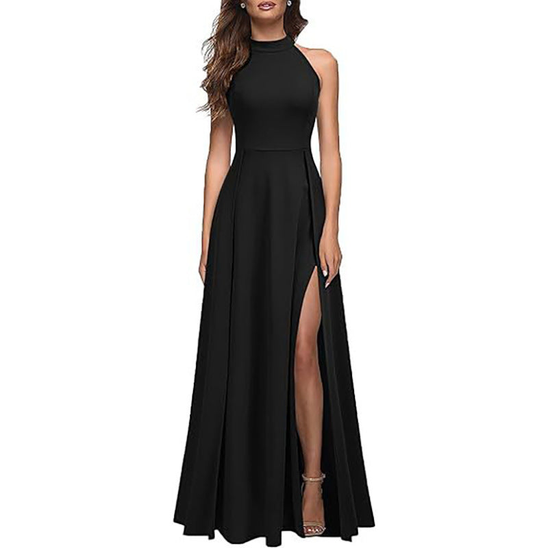 Vestido de noche halter de moda para mujer