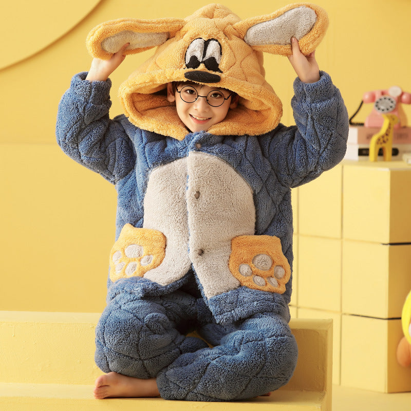 Pyjama pour enfants en flanelle de coton en hiver