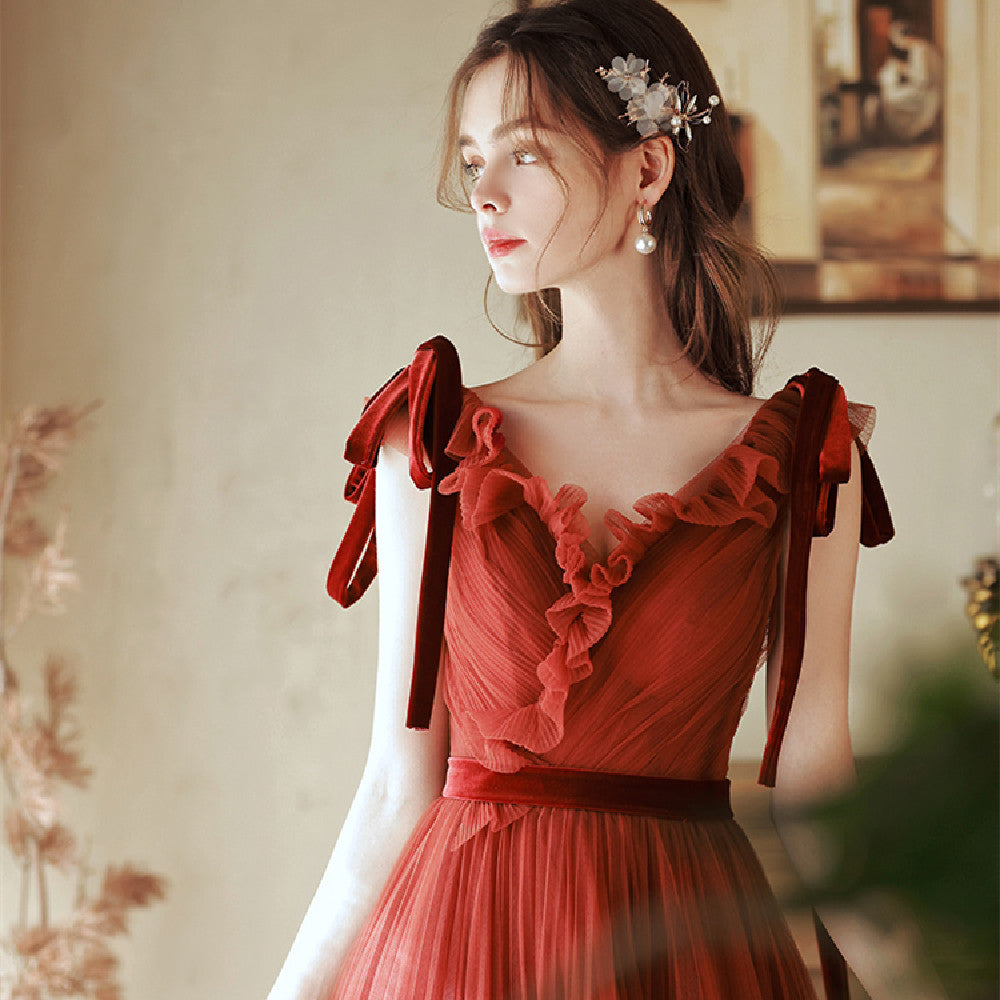 Women's Fashionable Red Engagement Dress