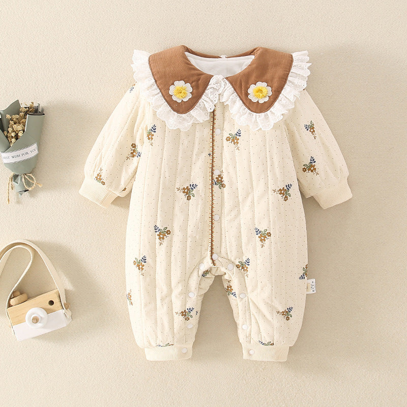 Winter Little Floral Baby Jumpsuits