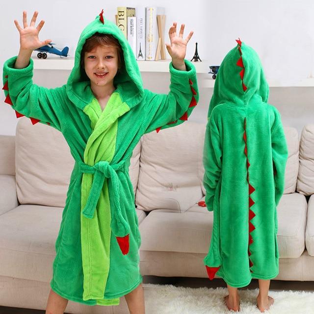 Children's Dinosaur Cartoon Coral Fleece Nightgown