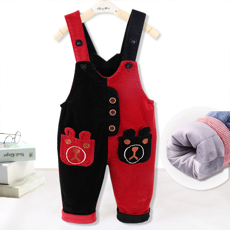 Thicken Plus Velvet Children's Overalls