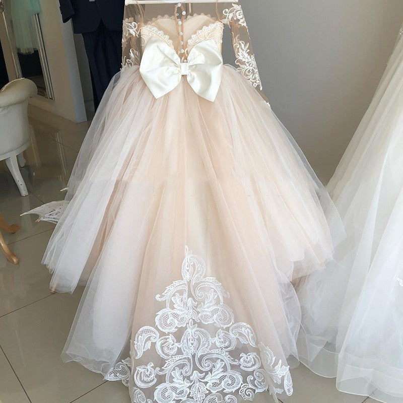 Bola Vestido de Novia de Niña Florista Cola