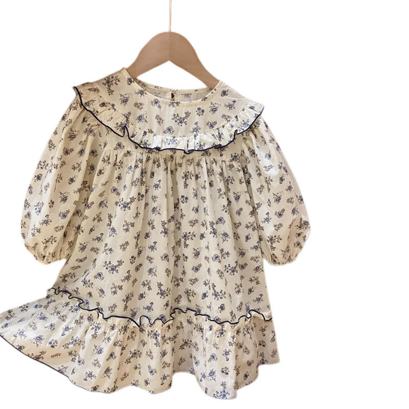 Girls' Long Sleeve Floral Dress