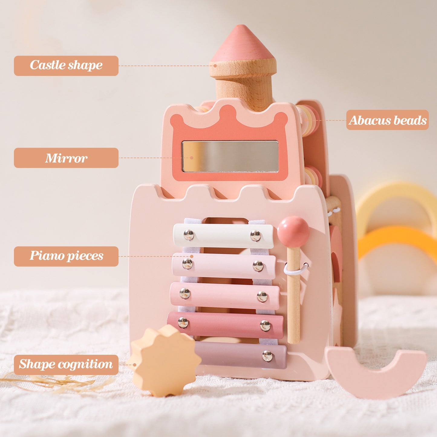 Castle Princess Early Education Educational Multi-functional Toys Percussion Piano Matching Splicing Toys