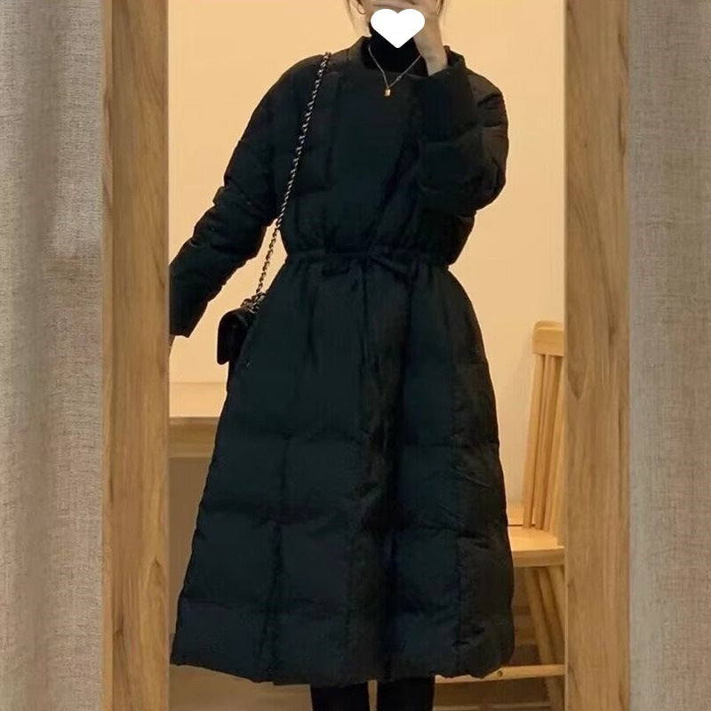 Korean Style Black Cotton-padded Coat Parka Cotton-padded Coat Thick