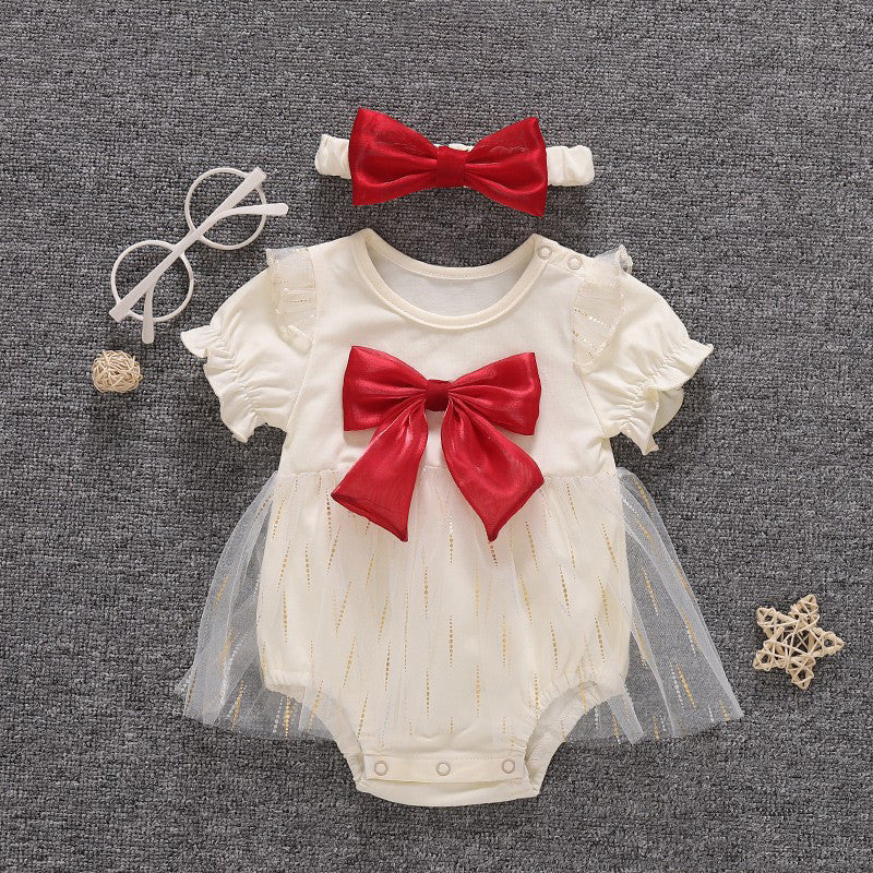 Ropa de bebé vestido de princesa mameluco verano