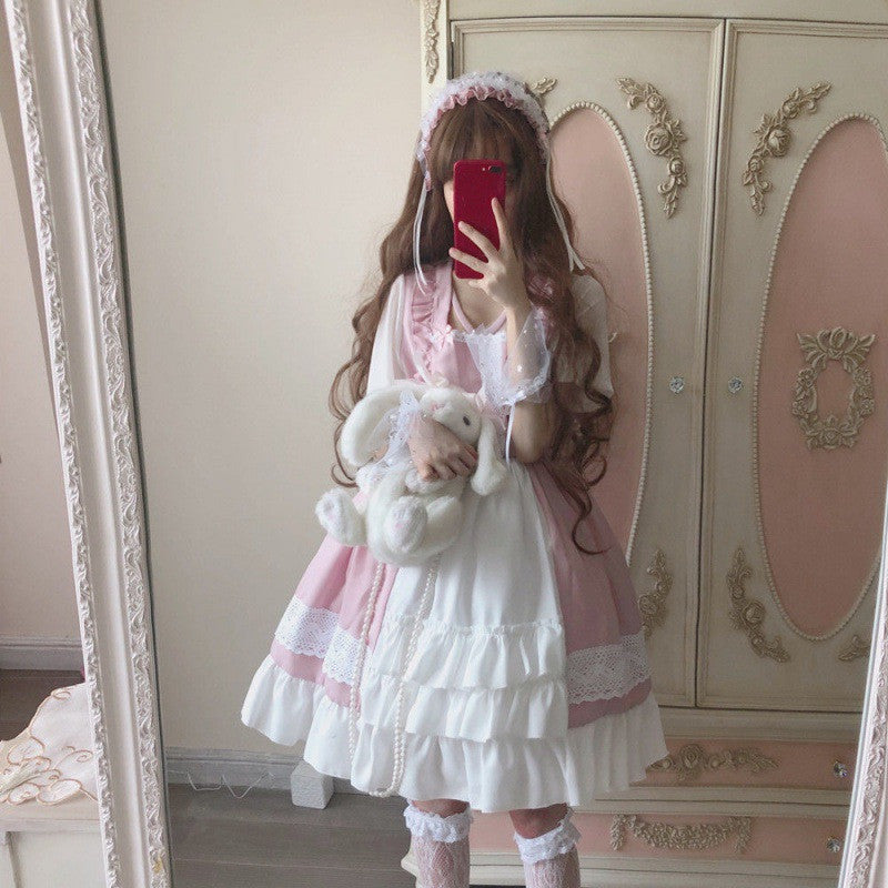 Robe Lolita, tenue quotidienne d'étudiant mignonne, combinaison OP à manches longues