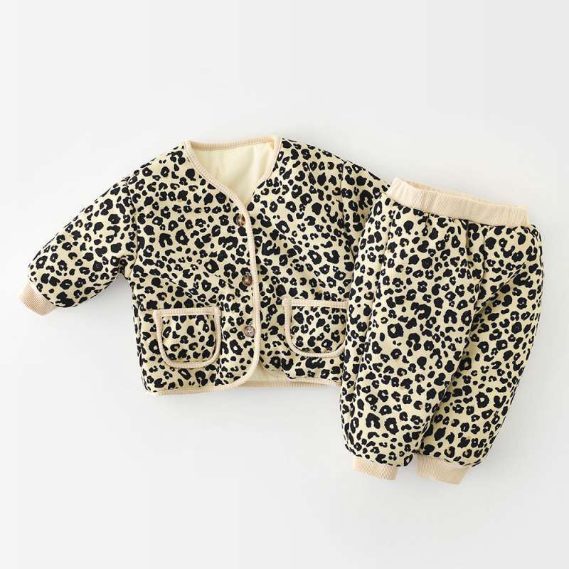 Ensemble de vêtements pour bébé pour enfants en polaire épaissie d'hiver